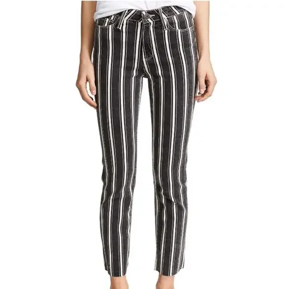 Paige Hoxton Straight Ankle Jeans Vintage Black Stripe Size 26 - Picture 4 of 13